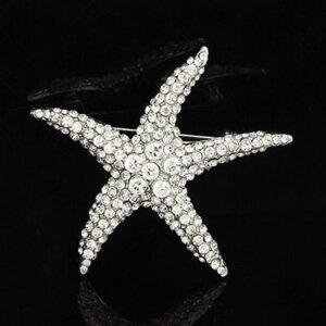 NEW Large Starfish brooch, crystals